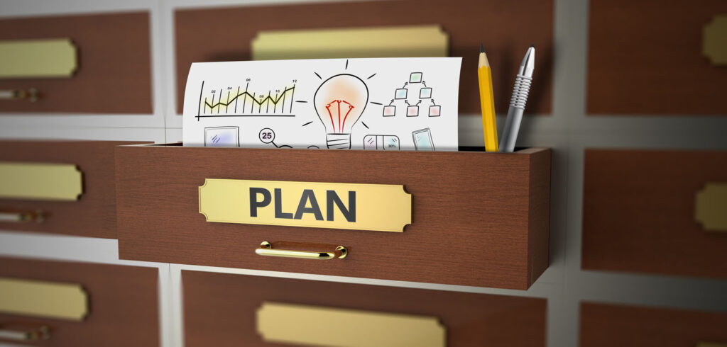 best cheap social media marketing posts payson arizona az close up of drawers with brass plaques focused on one that says plan
